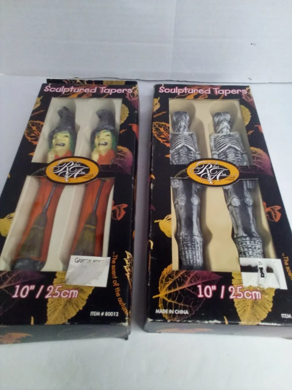 Halloween Sculptured Tapers Candles Skeleton Witch 10